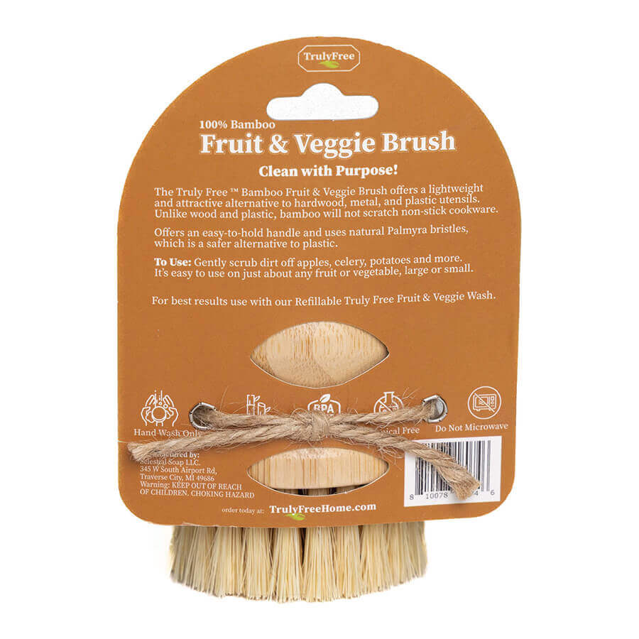 Bamboo Fruit and Veggie Brush Truly Free